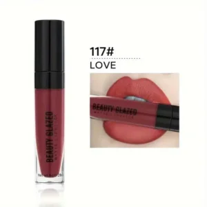 beauty glazed matte lipstick smudge proof #117 love – 8g