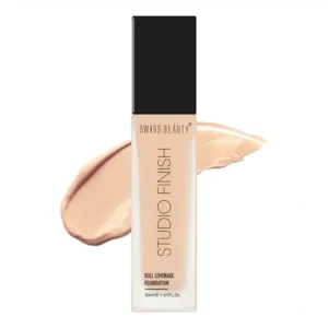 swiss beauty studio finish full coverage foundation ivory rose 01 – 30ml