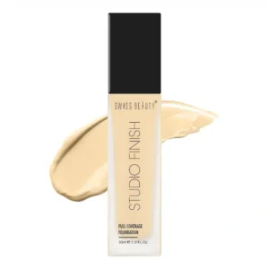 swiss beauty studio finish full coverage foundation – 30ml [02 ivory fair]