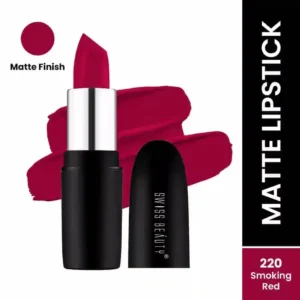 swiss beauty pure matte lipstick smoking red 220